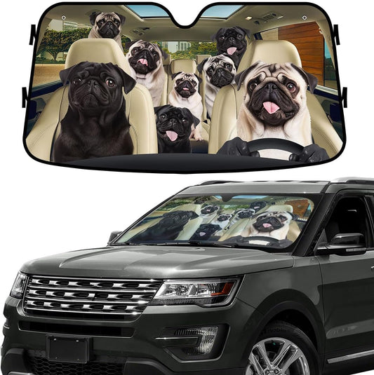 Cute Bulldog Car Sunshade