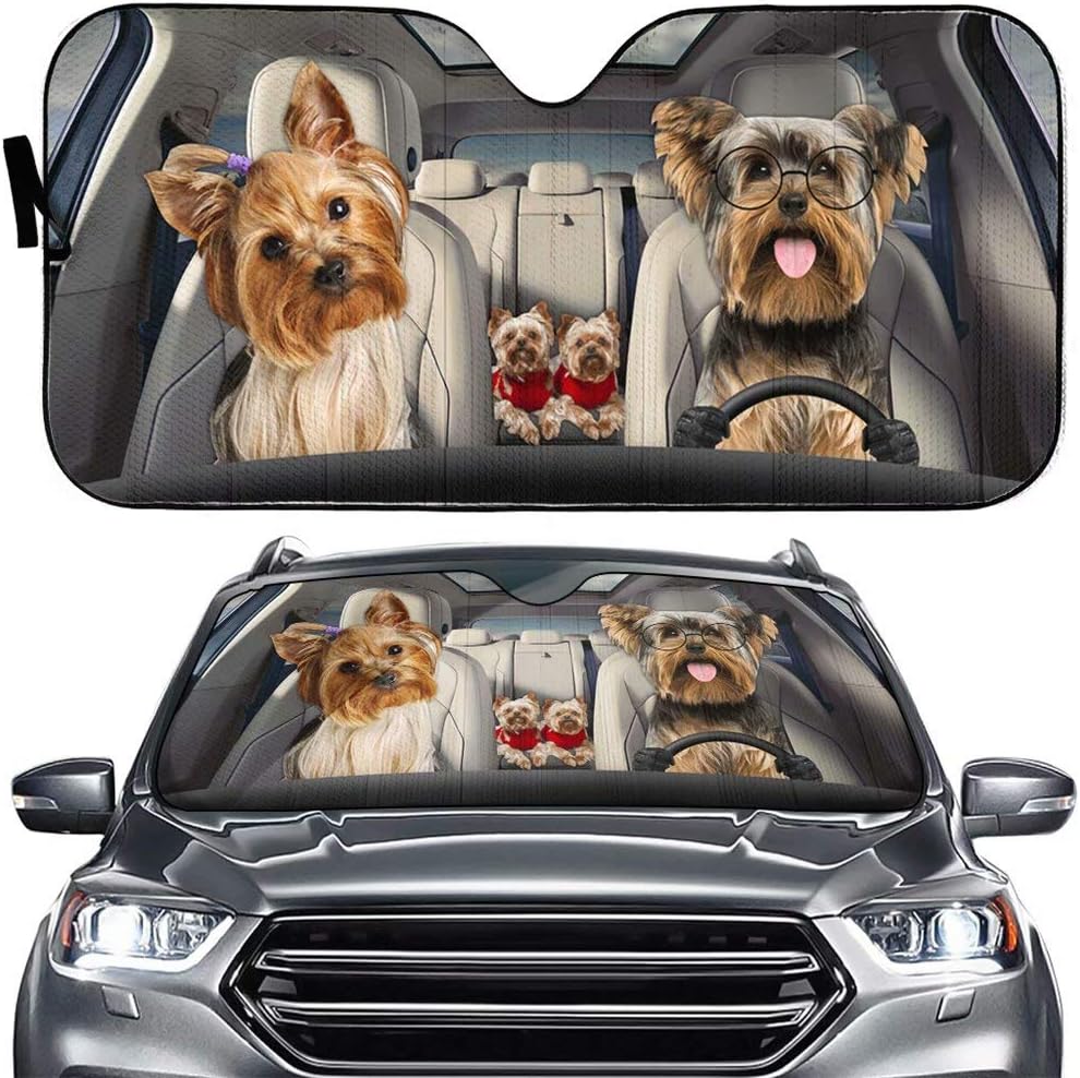 Yorkie Terrier Car Sunshade