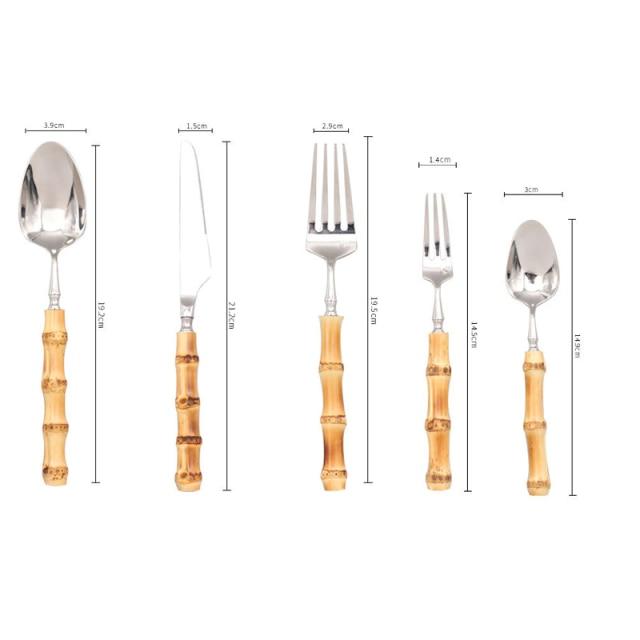 Luxury Natural Bamboo Handle Flatware