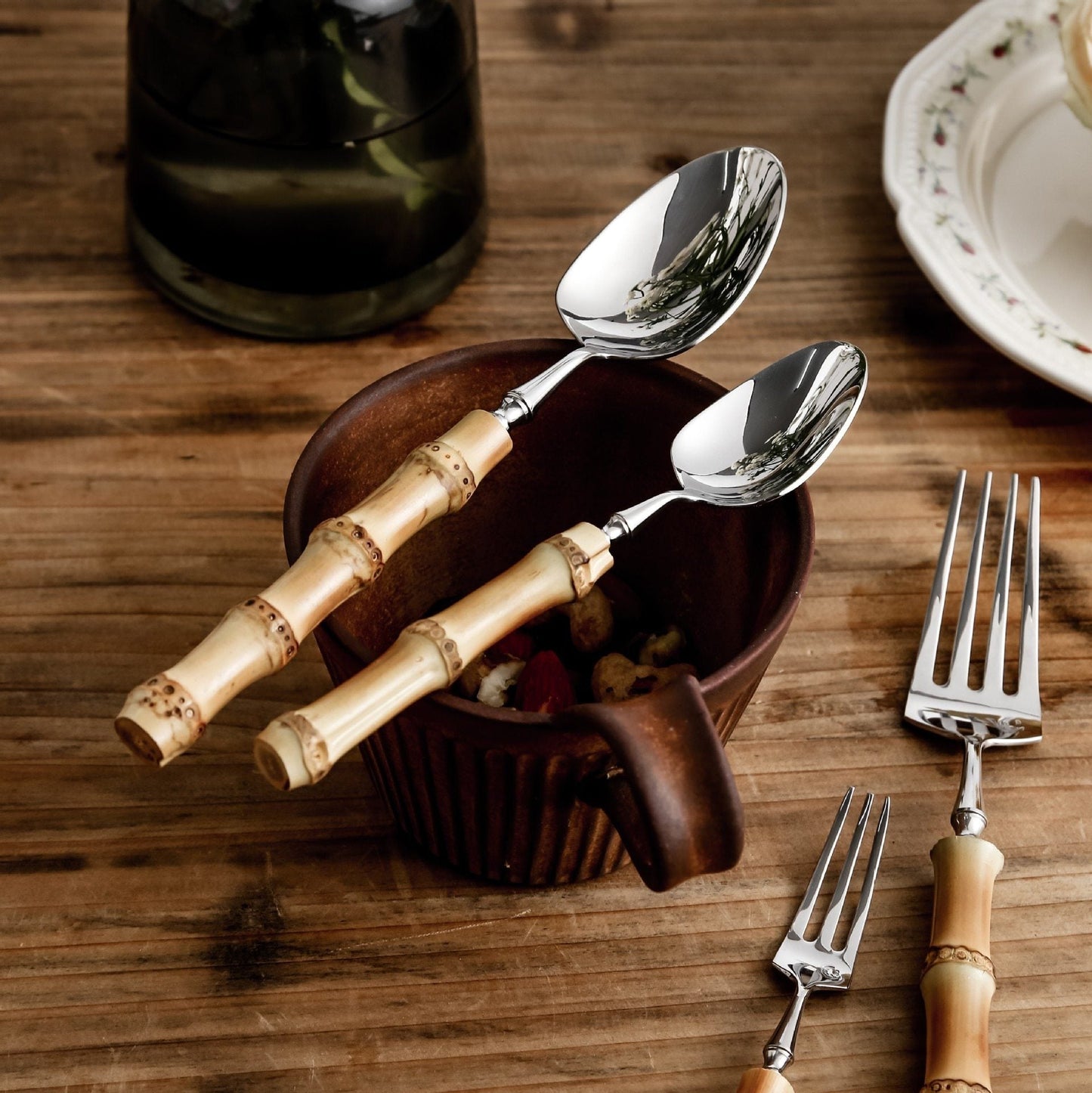 Luxury Natural Bamboo Handle Flatware